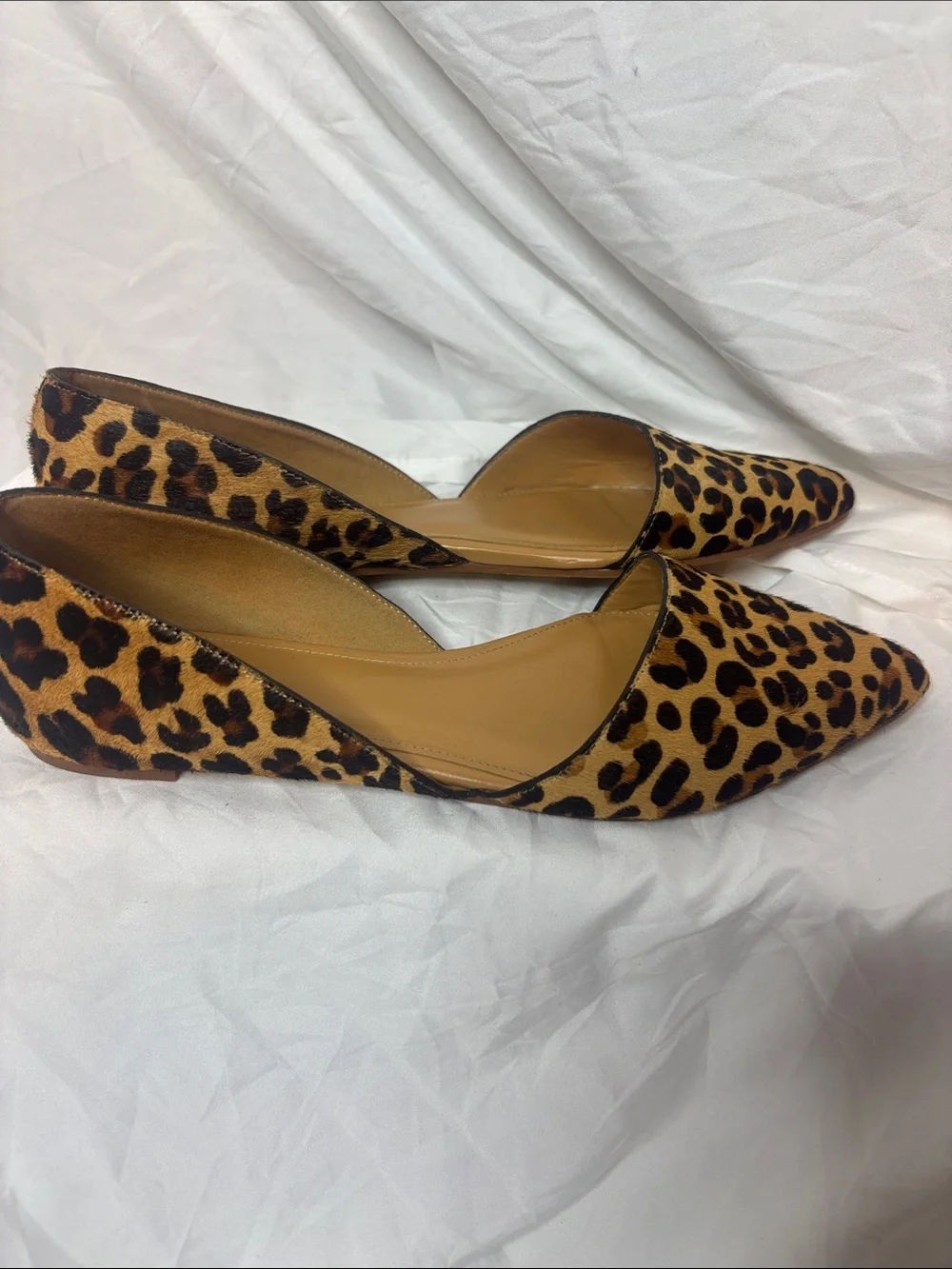 J. Crew Leopard Print Pointed D'Orsay Flats in Tan and Black - Picture 6 of 10